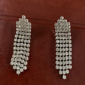 Rhinestone earrings.